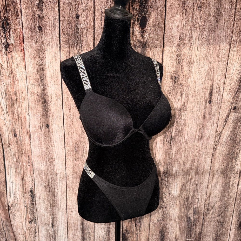 Victoria's Secret Black bling Bikini Set free gift included ! 🎁 💝